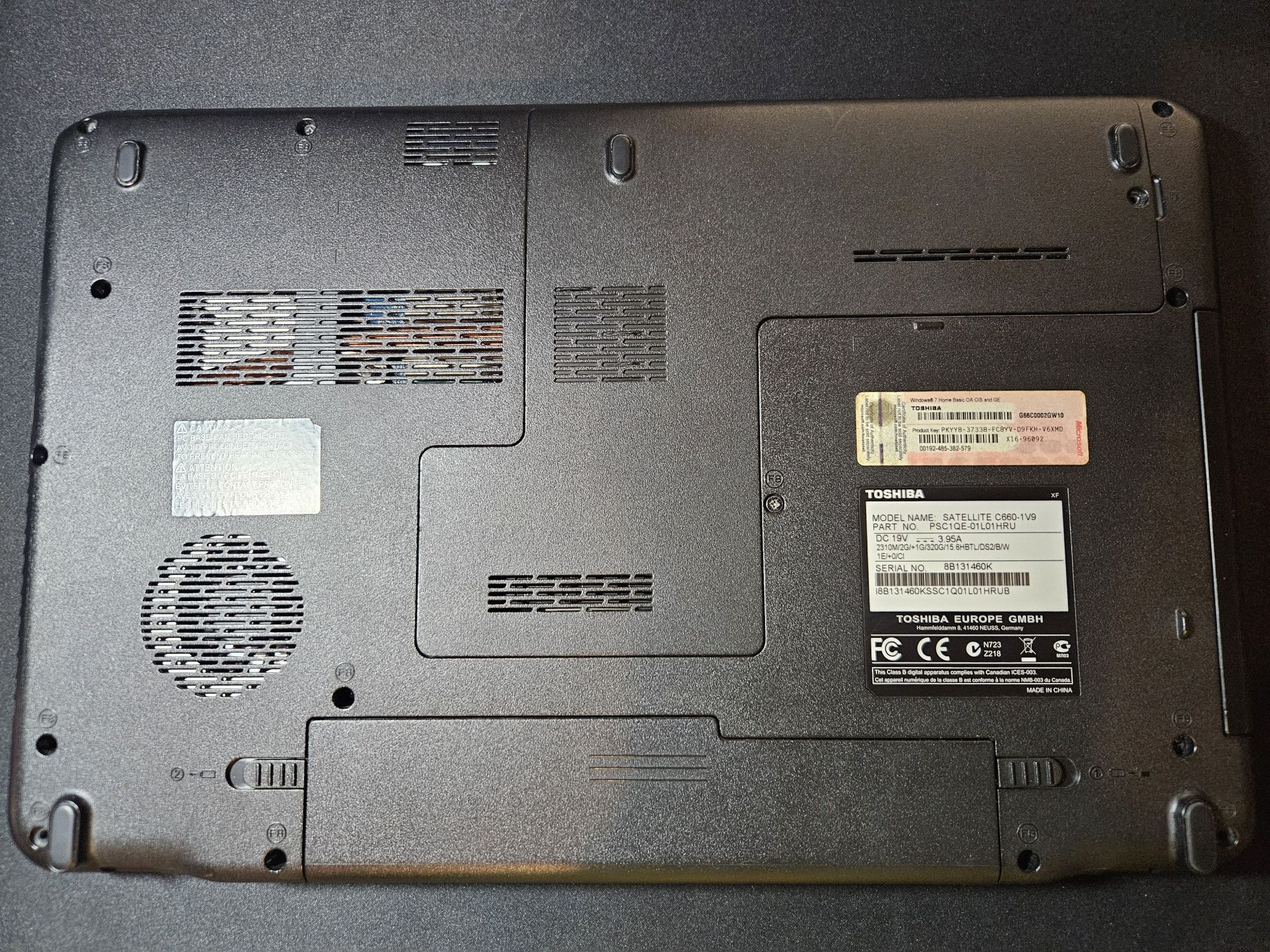 Toshiba Satellite (i5-2540M, 12 Gb RAM, GeForce 315M)