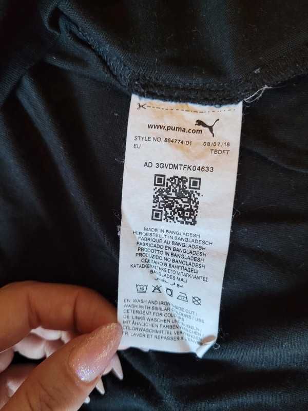 Puma koszulka czarna męska logo serek S