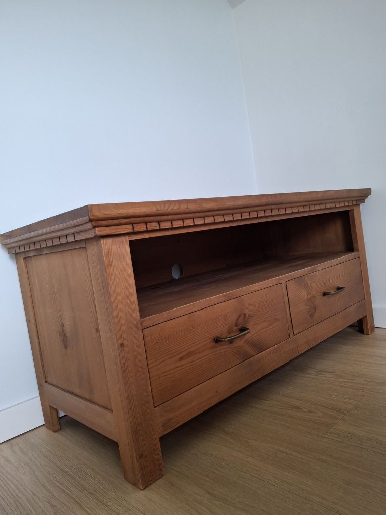 Drewniana szafka rtv klasikus 120cm, lite drewno