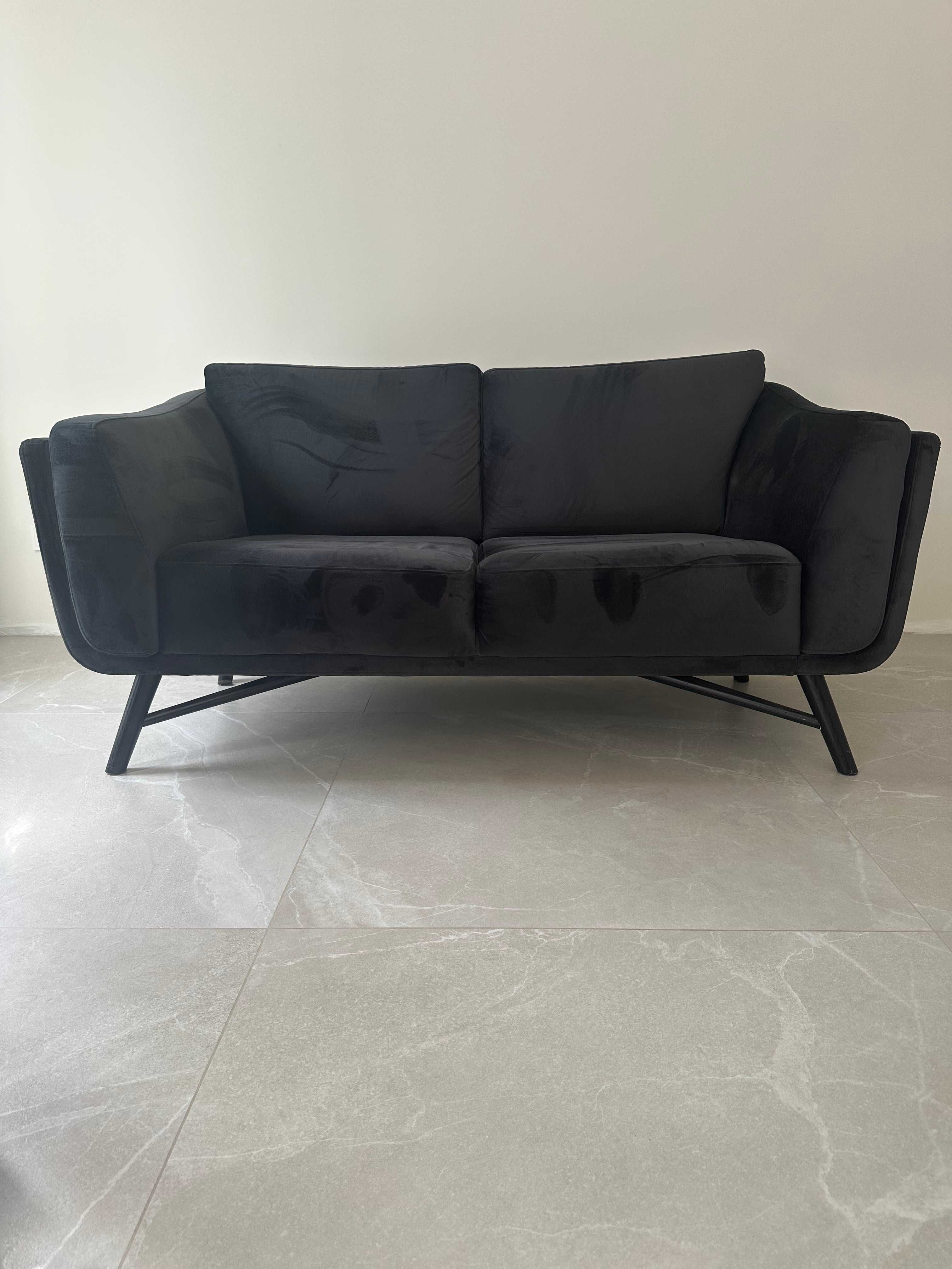 SOFA 2-osobowa VOX czarny velur