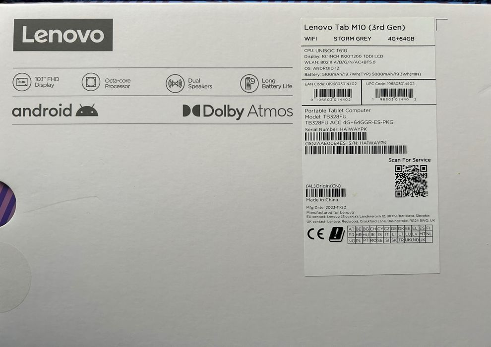 Tablet Lenovo com capa