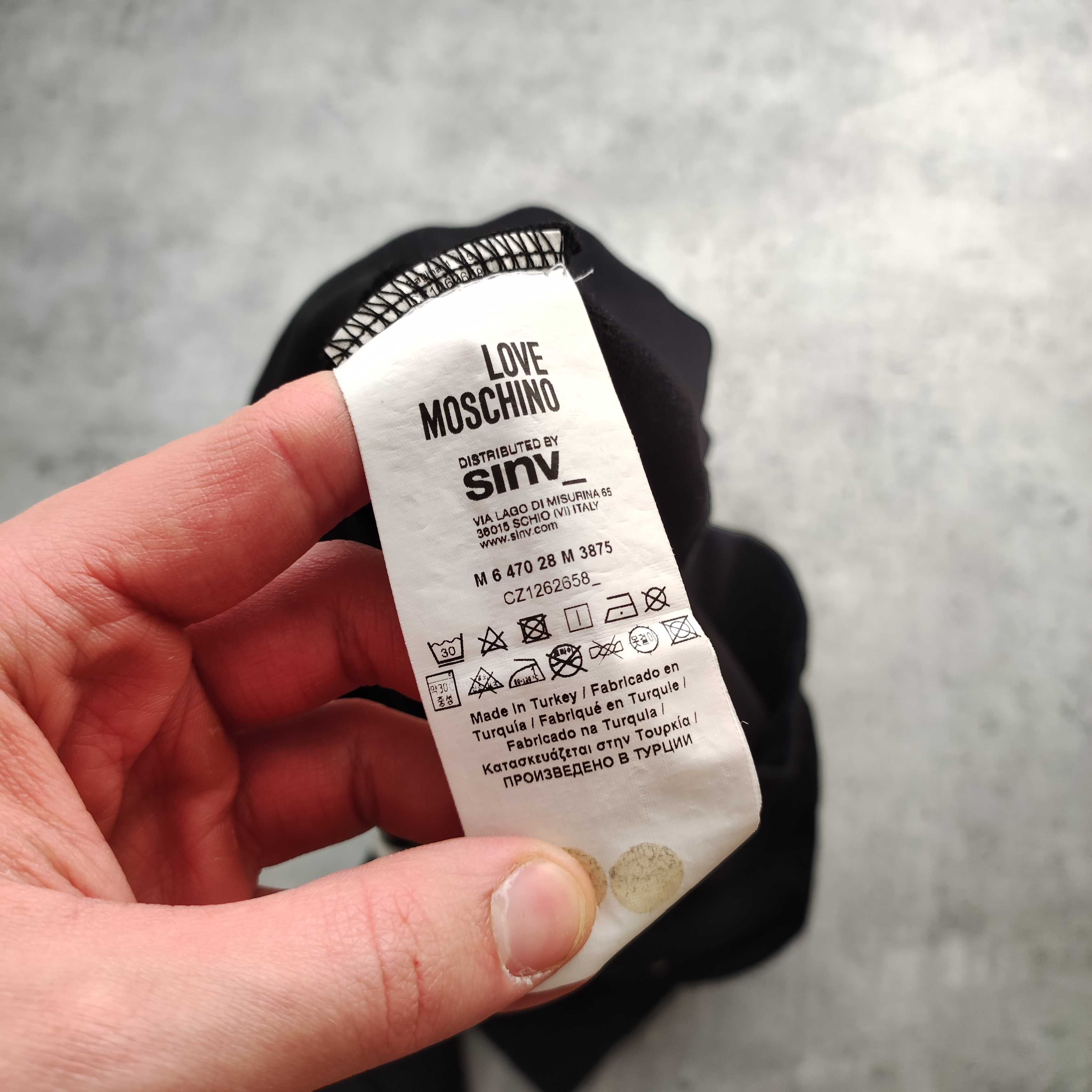 MĘSKA Bluza PREMIUM Czarna bez Kaptura Bawełna Love Moschino Elegancka