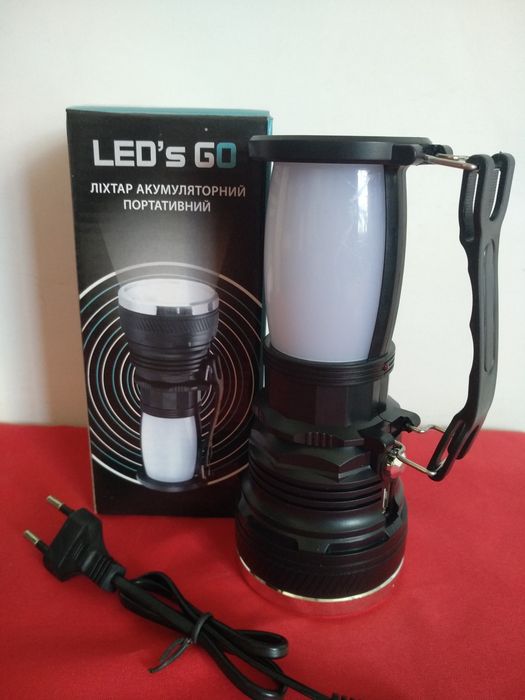 Фонарь акумуляторний, 220V, с солнечной панелью и power bank