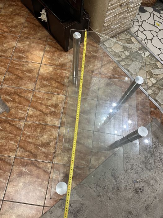 Тумба полка для ТВ скляна металева скло полиця для телевізора самовиві