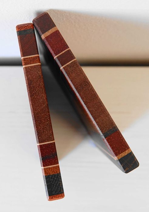 podstawki, podkładki pod kubek, drewno i metal