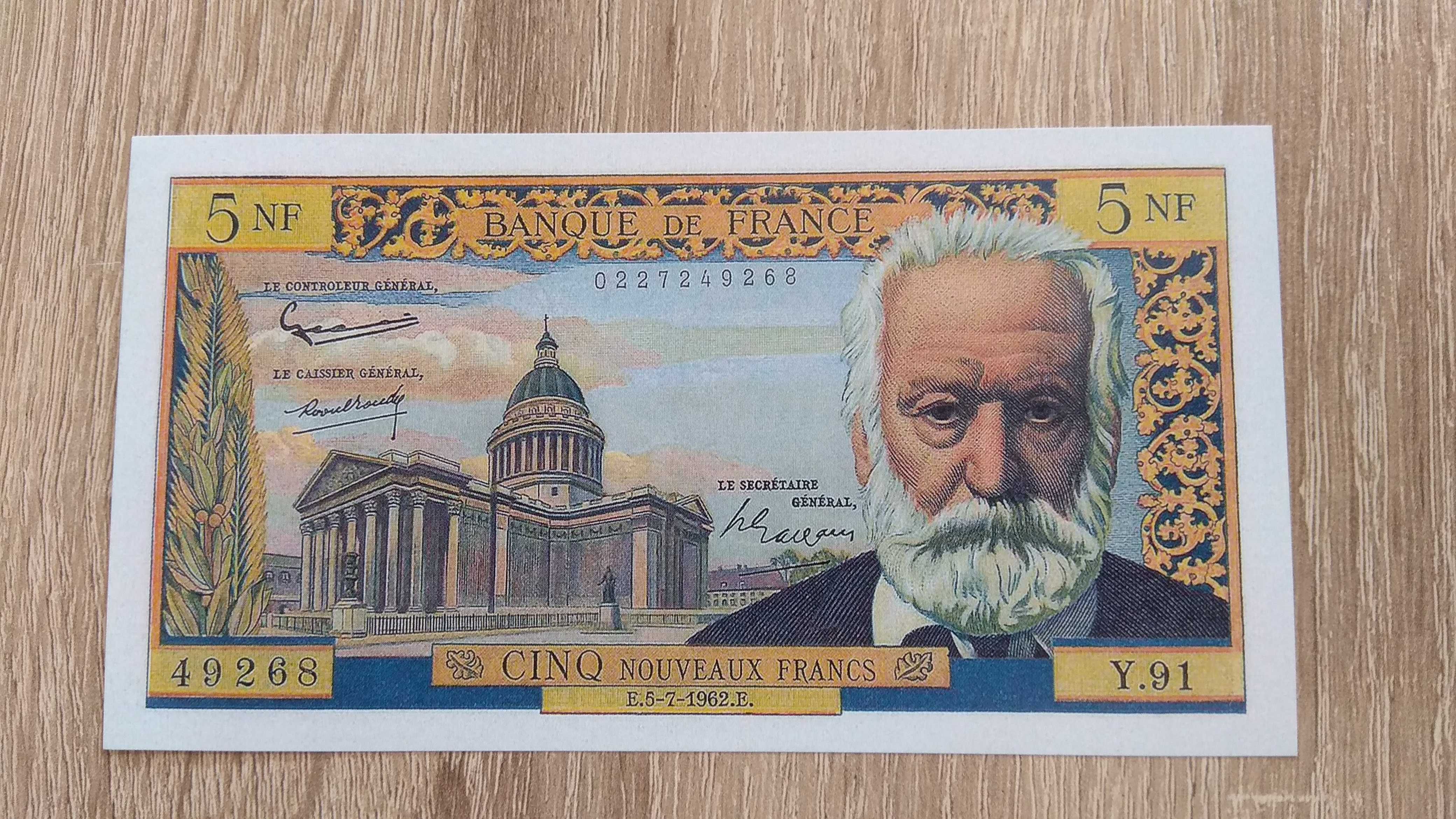 nowe kopie banknotów Francuskich