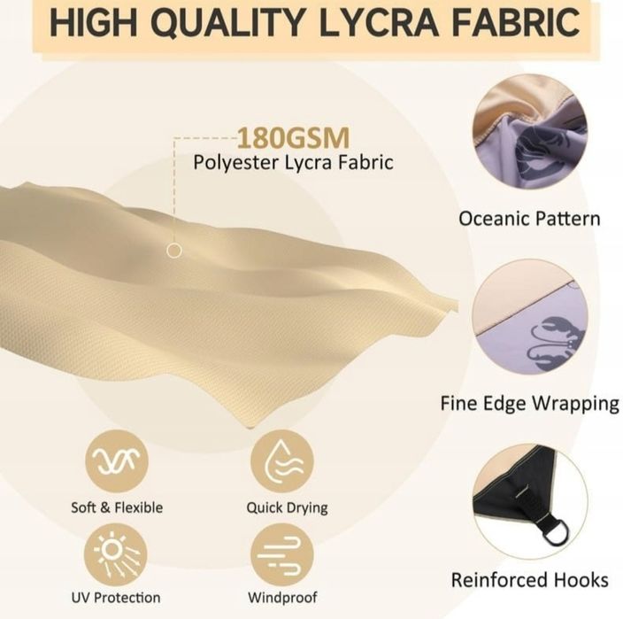 VILLEY Namiot plażowy 3 x 3,3 m khaki z filtrem UV pawilon na piknik