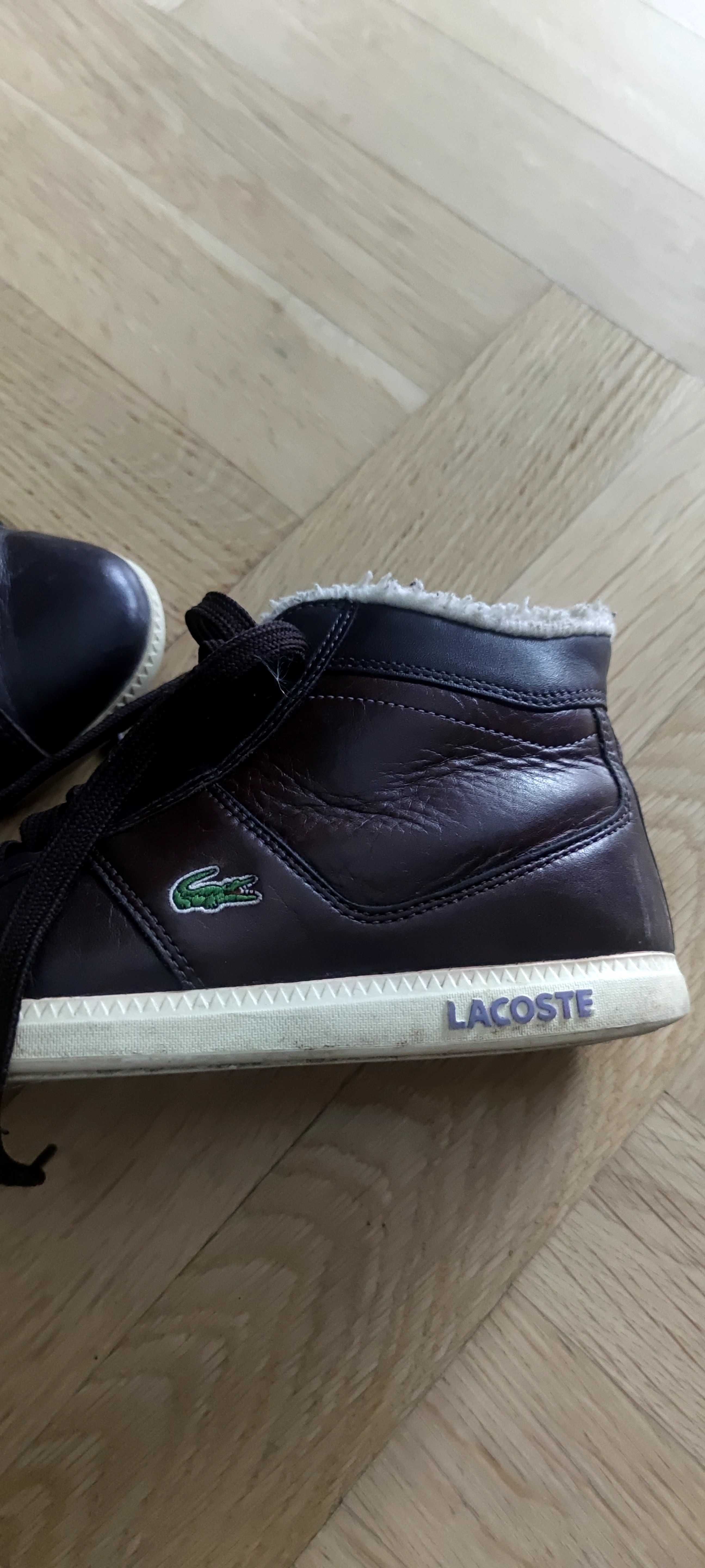 Buty damskie Lacoste brąz skóra 38