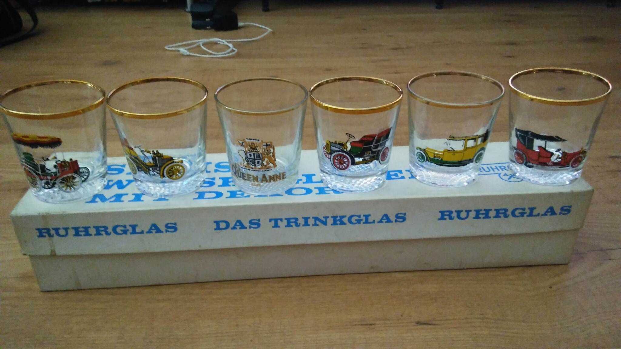 Conjunto de 6 copos de uísque - anos 60 - marca  Ruhrglas