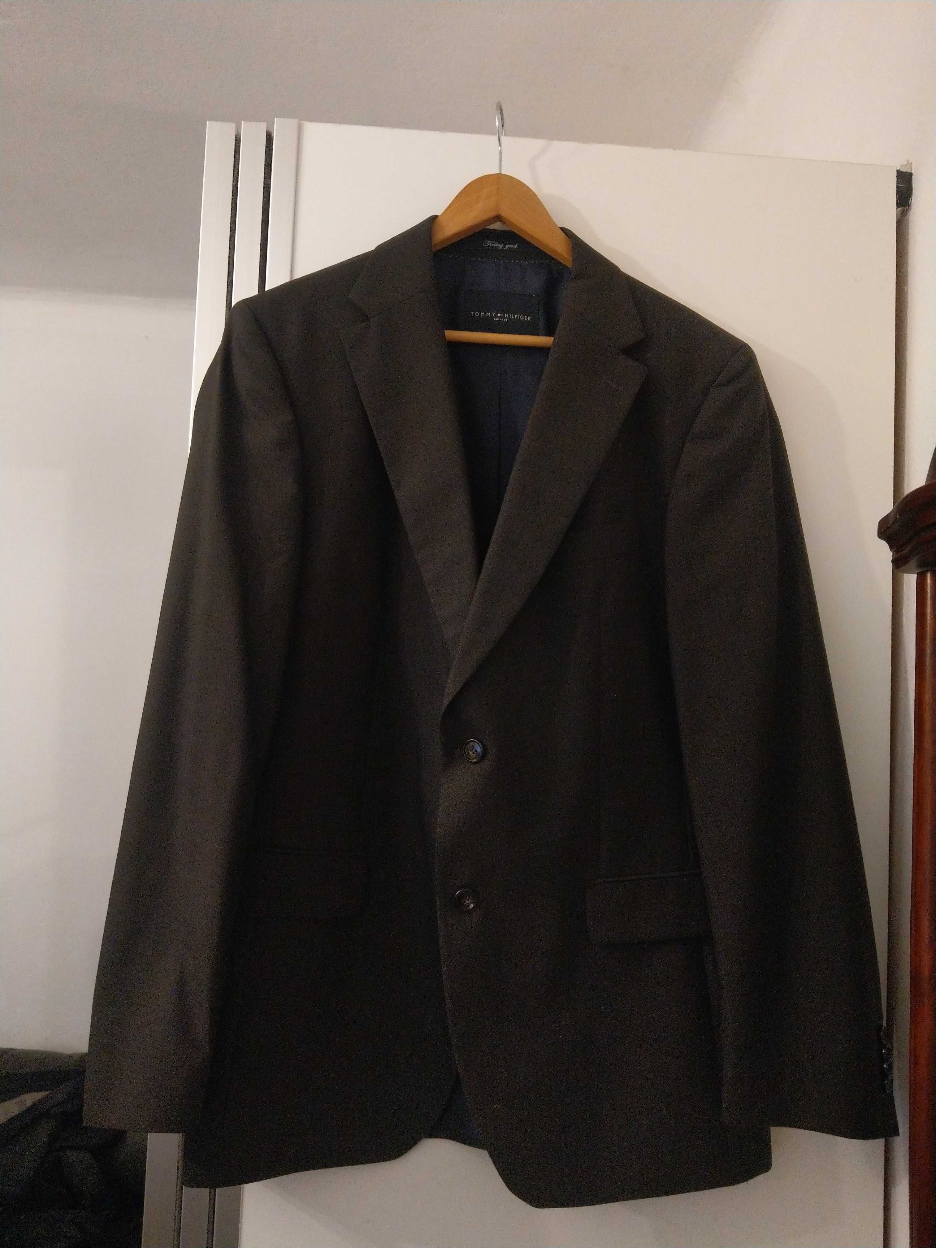 Nowa Tommy Hilfiger elegancka marynarka brazowa meska 100% welna