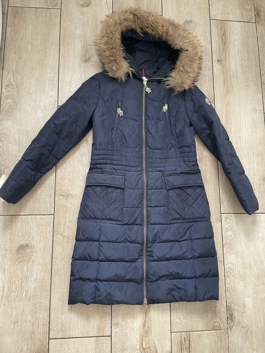Куртка пуховик Moncler зимова натуральне хутро