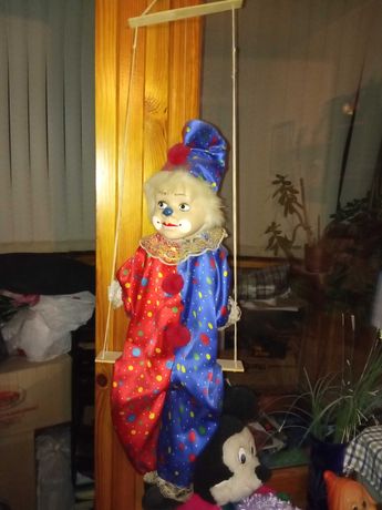 Керамическая винтажная кукла клоун  марионетка. Германия