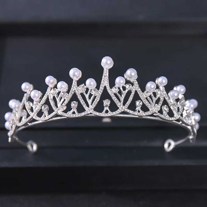 Tiara para noiva com pérolas e cristais acessório noiva