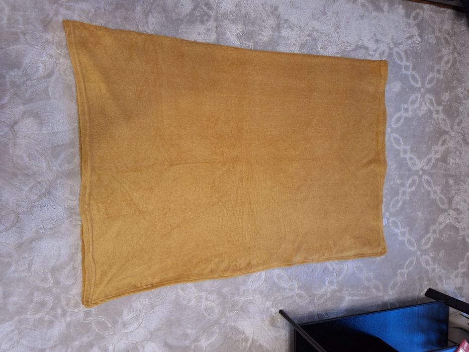 Koc musztardowy,ciemny żółty 170×130