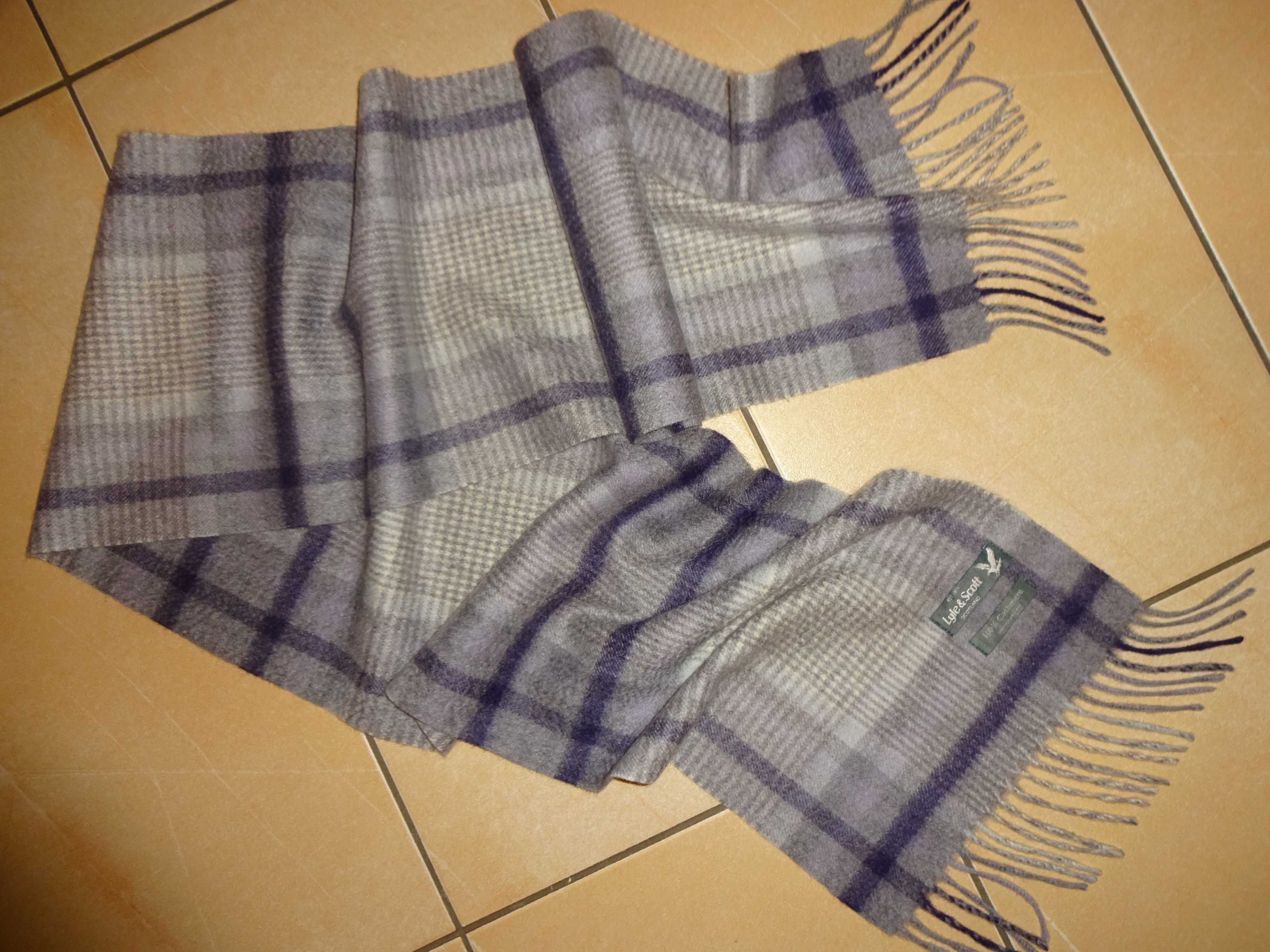 Lyle & Scott Scotland 100% Cashmere NOWY kaszmirowy szalik