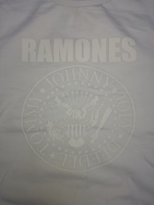 Bluza RAMONES H&M bawełniana biała na dziecko 123/140 6-8 lat