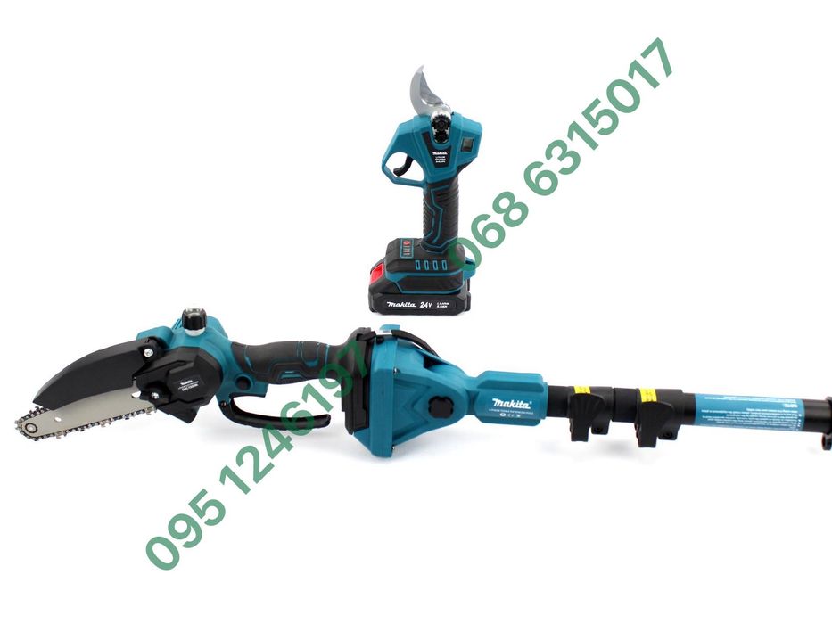Набор 3в1 Makita Пила DUC155HN Секатор DUP270 штанга 2.6м АКБ 24V 5Ah