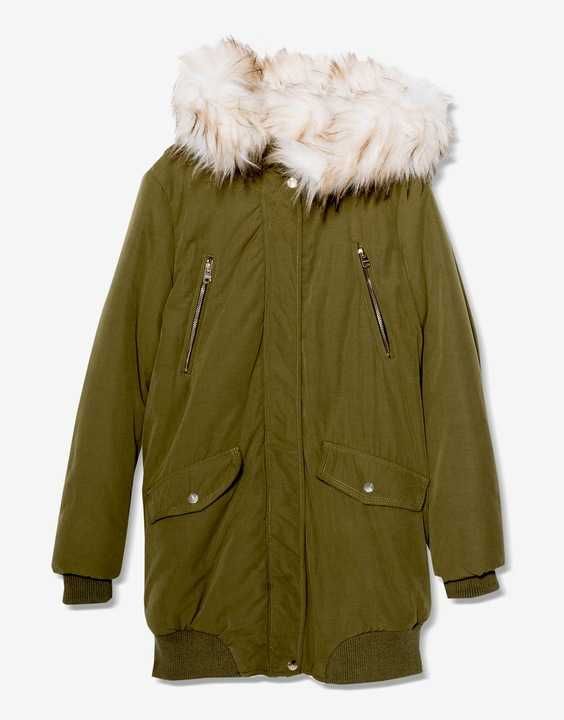 PULL&BEAR parka BOMBER misio KHAKI ociepl 36 S