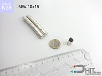 MW 10x15 magnes walcowy - silny magnes neodymowy walcowy