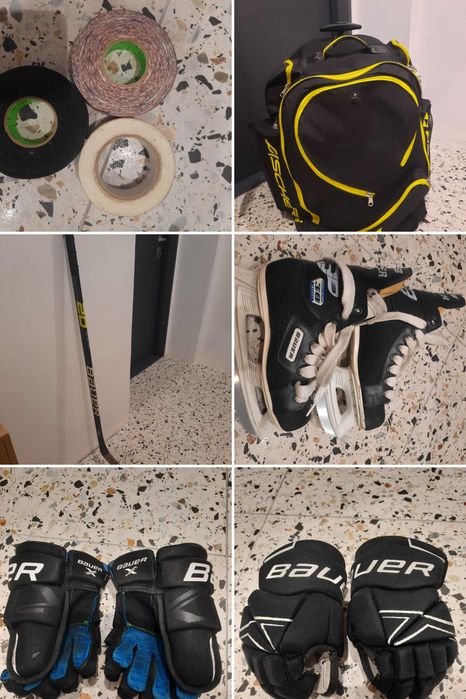 Komplet sprzęt hokejowy z torbą 8/10 lat