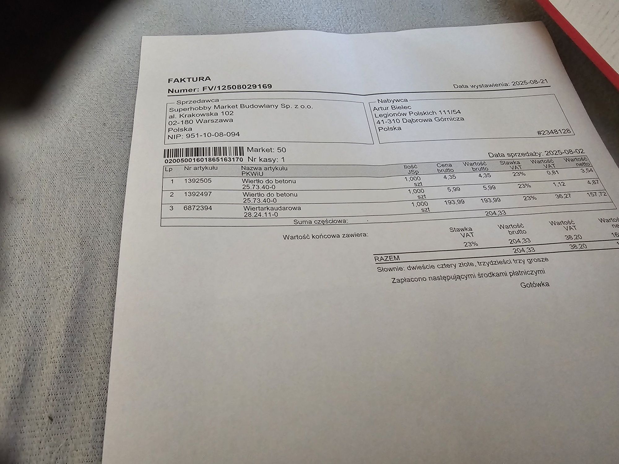 Wiertarka  dąbrowa górnicza