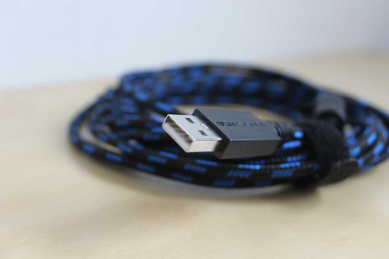 Lioncast Kabel przewód przedłużacz USB microUSB - sznurkowy oplot - 4m