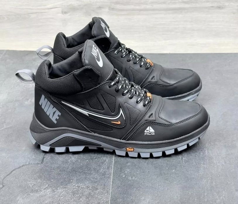 Nike шкіряні чоловічі зимові кросівки на хутрі кроссовки зимние мех