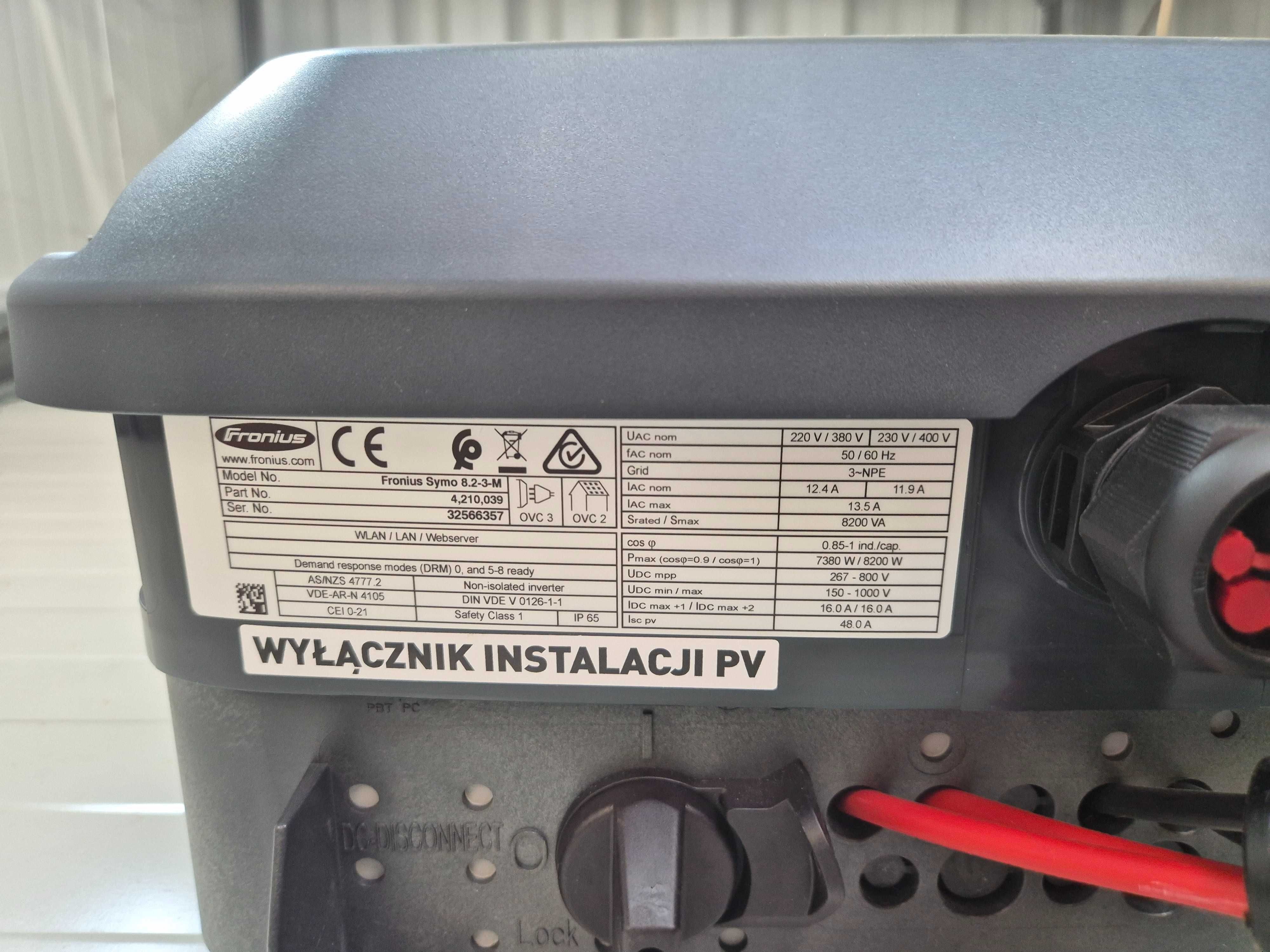 Inwerter (falownik) na gwarancji do 2028r. Fronius Symo 8.2-3-M.
