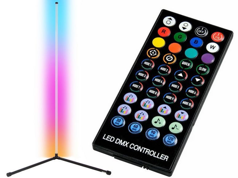 Lampa Stojąca Podłogowa Narożnikowa Rgb Led Nocna Aplikacja 1M