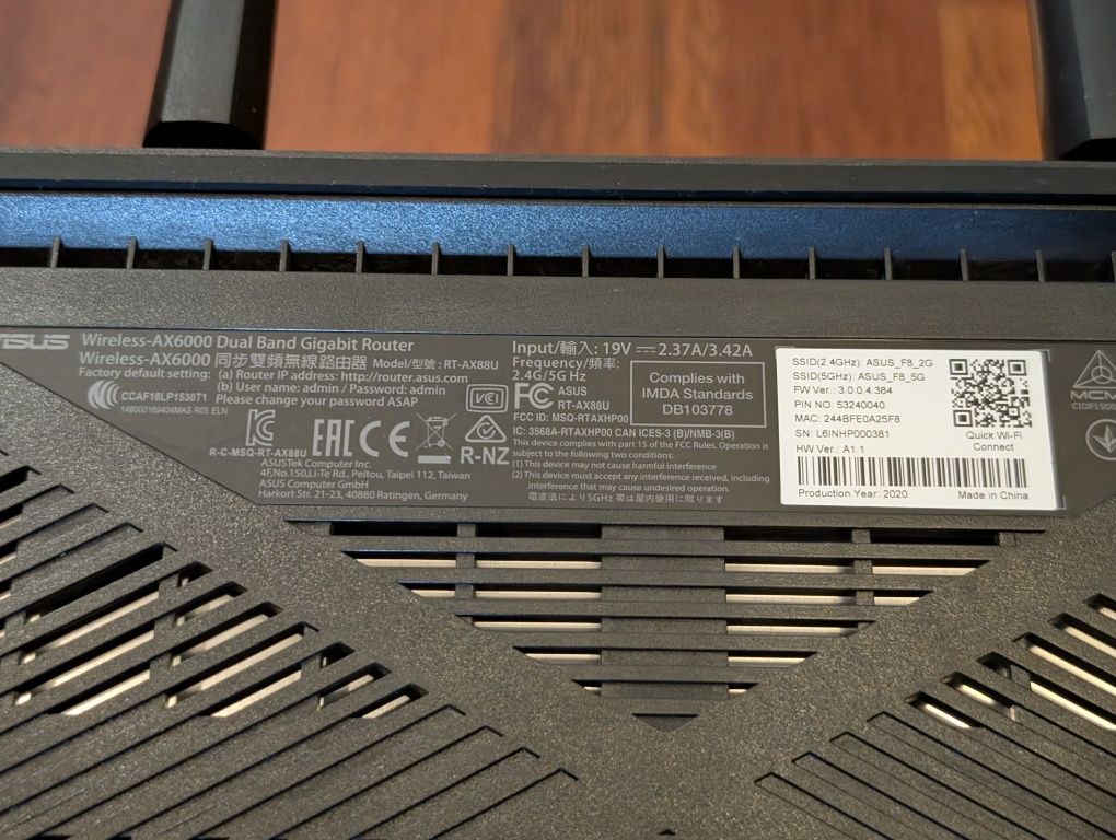 Wifi 6 роутер ASUS RT-AX880 (A1.1)