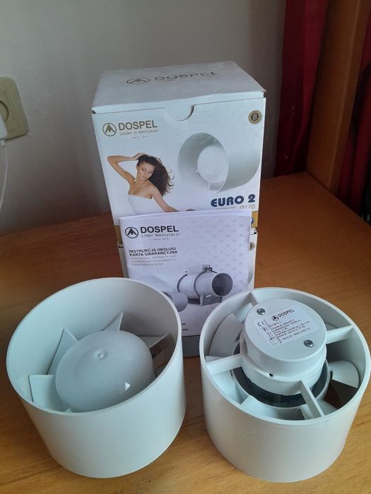 Побутовий витяжний вентилятор (2 шт) канальний білий 120 мм Dospel EUR