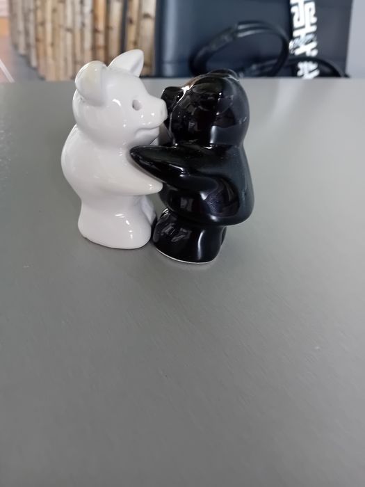 urocze przyprawniki na sól i pieprz w kształcie przytulających misiów