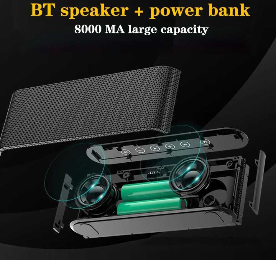 Mały Głośnik przenośny Stereo MANOVO 2x5W Bluetooth Radio USB karta TF