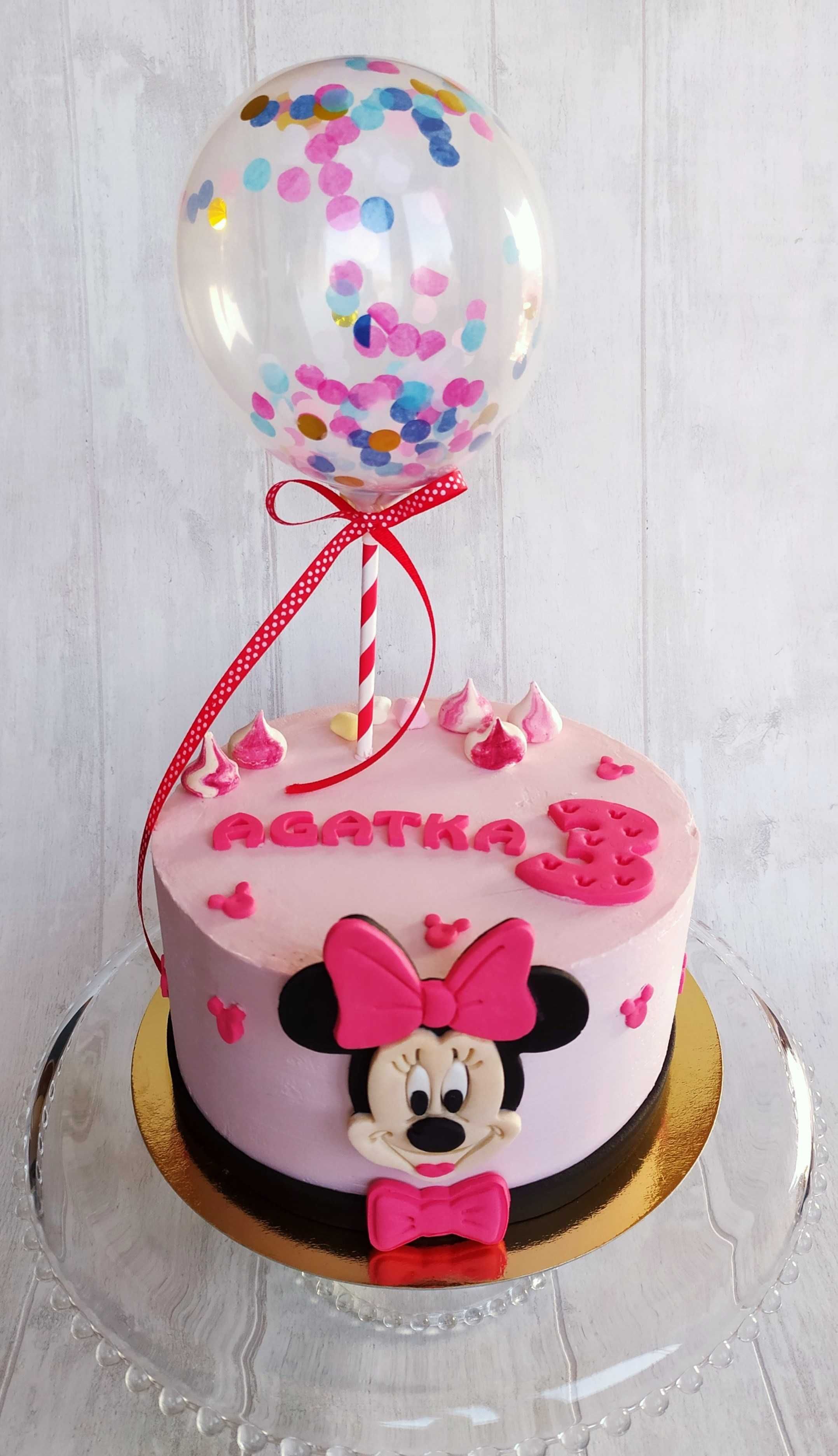 Myszka Minnie z masy cukrowej figurka na tort Zestaw czerwony