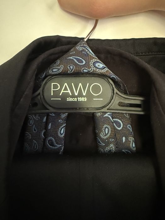 Czarny garnitur zestaw komplet wesele elegancki w stylu włoskim Pawo