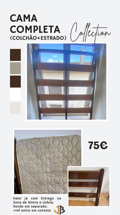 Cama completa (Colchão+Estrado)