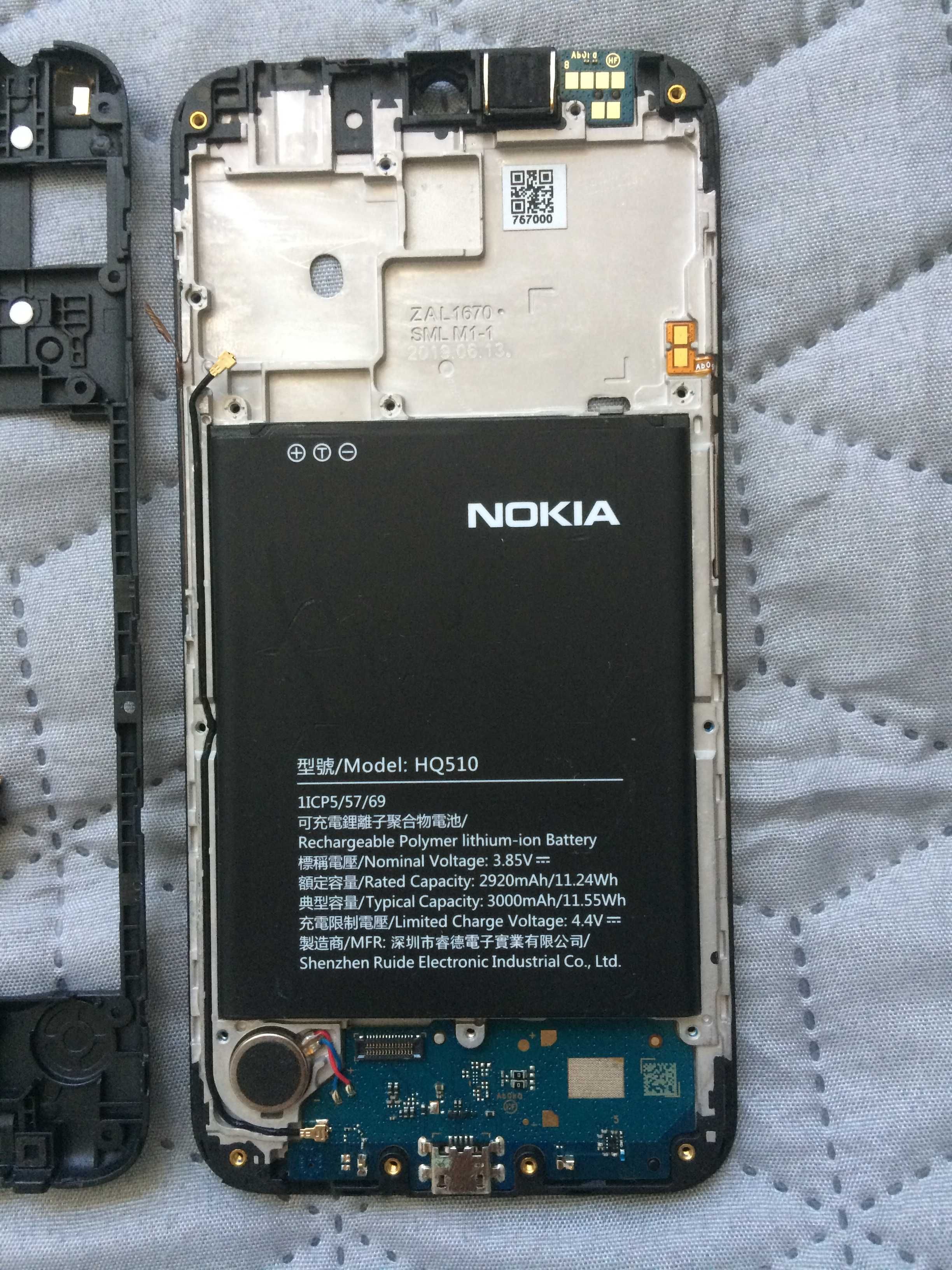 Części Nokia 2,2 TA-1188 bateria klapka złącze ładowania aparaty