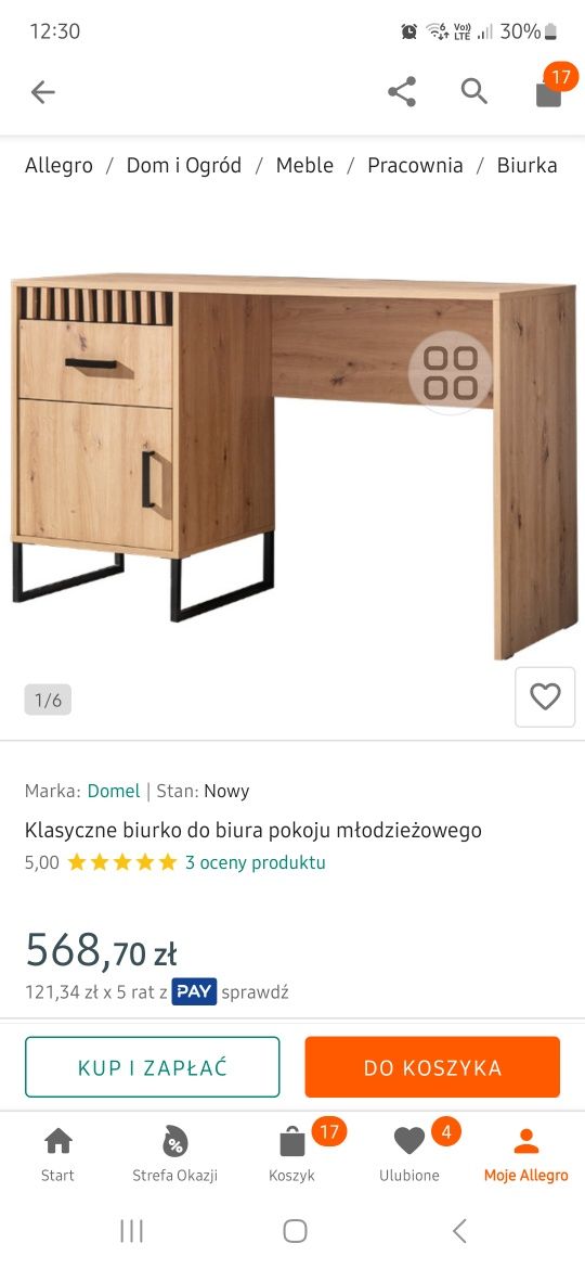 Nowe biurko 135×50