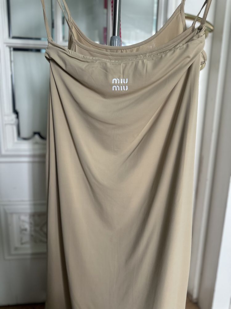 Miu miu костюм майка юбка шелк