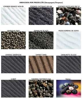 Abrasivos para decapagem de metal, pedra e outros materiais
