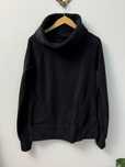 Bluza polarowa z kominem golfem czarna hoodie na kciuki Fishbone XS
