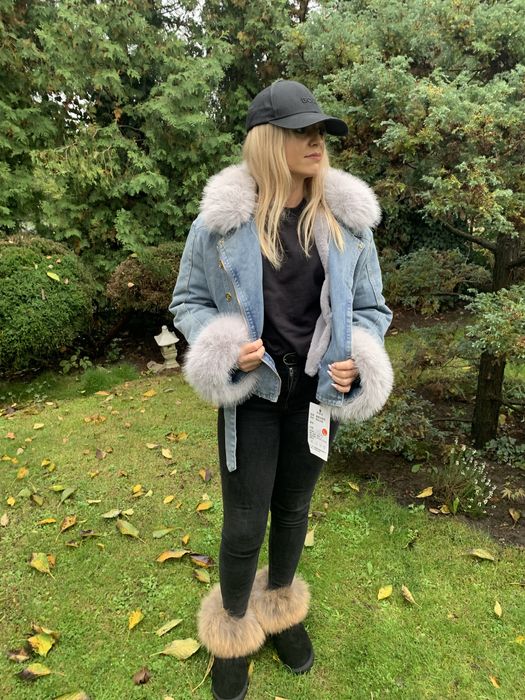 Kurtka dżinsowa ramoneska z futerkiem.