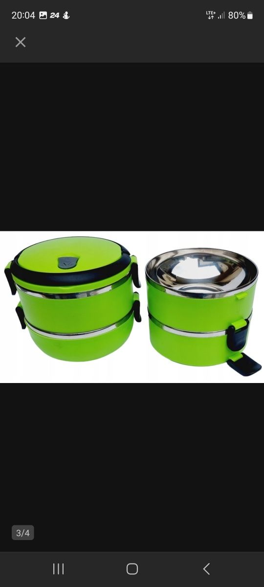 Pojemnik Termos Obiadowy Na Żywnosc MENAŻKA LUNCH BOX CZWORAK 4x0,7L D