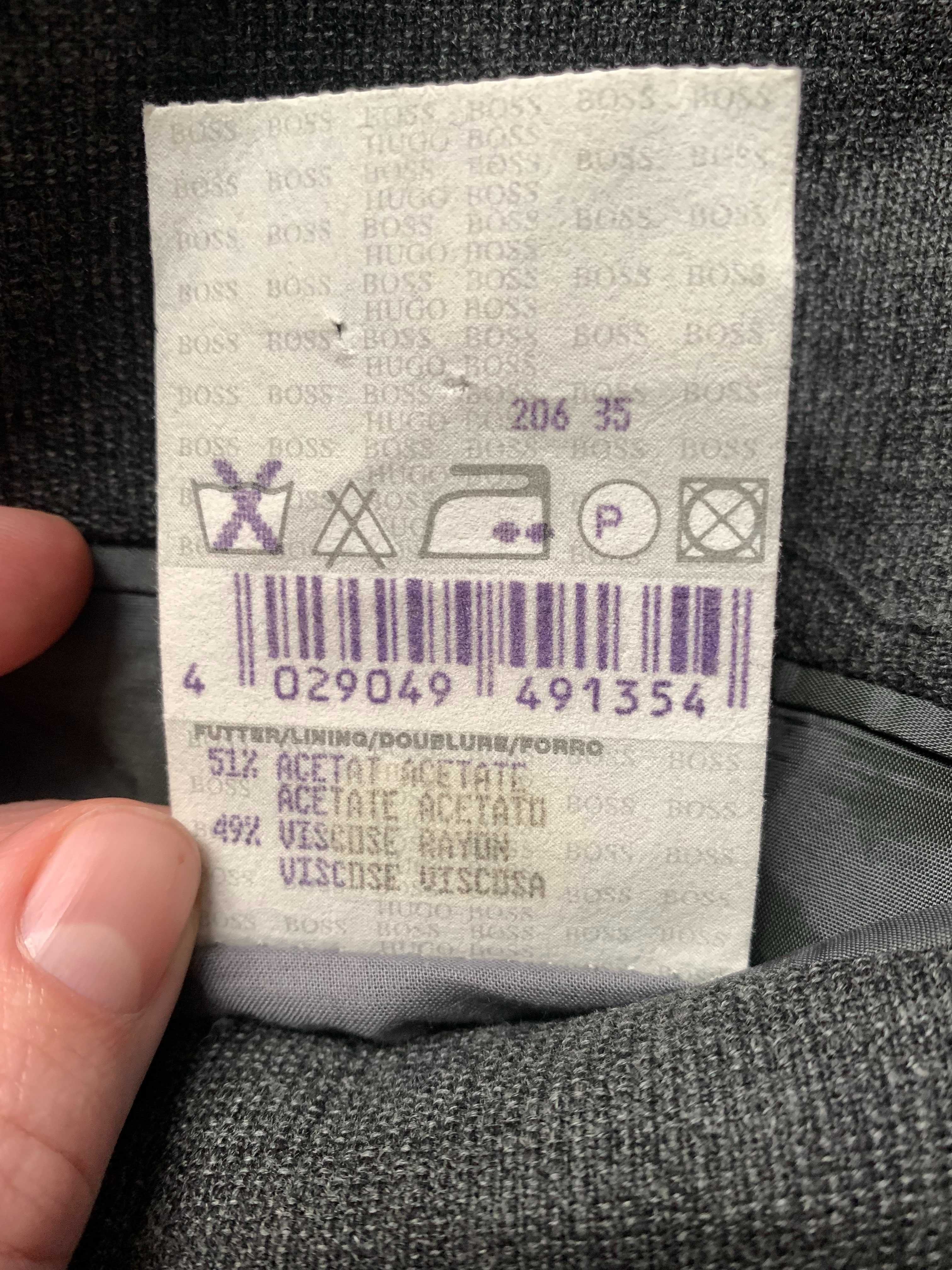 narynarka męska Hugo Boss vintage dziewicza wełna grafit wool casual