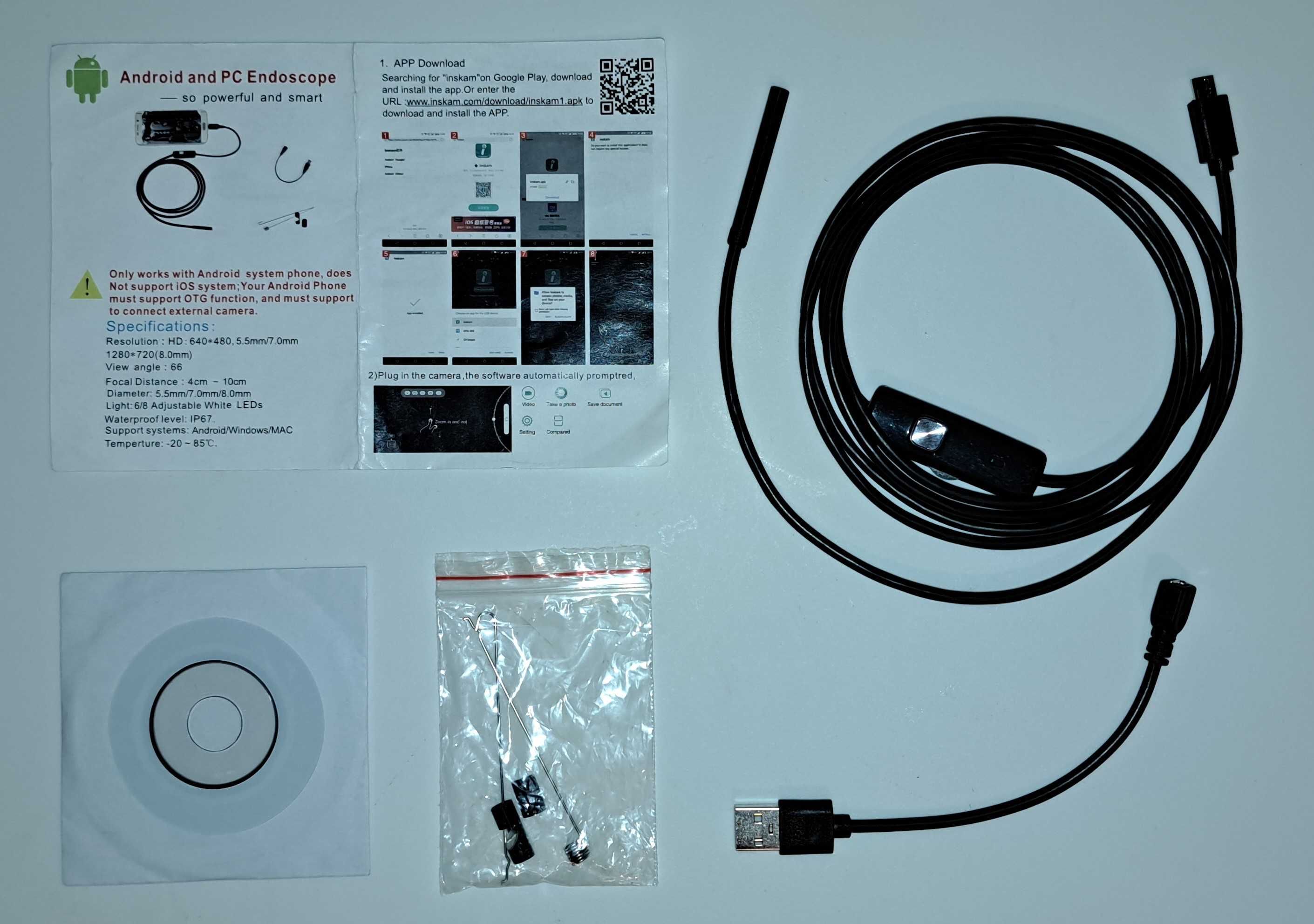 Endoskop Kamera Inspekcyjna 2m 7mm USB
