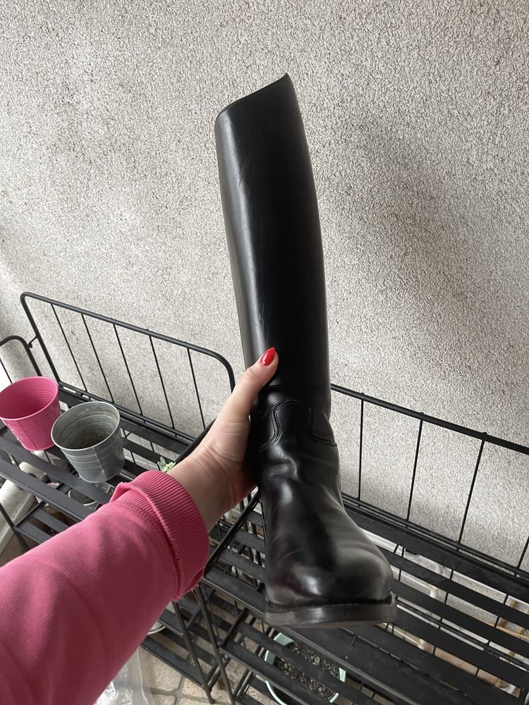 Oficerki jeździeckie czarne Königs 4 1/2 37 1/3 24,5cm ujeżdżeniowe