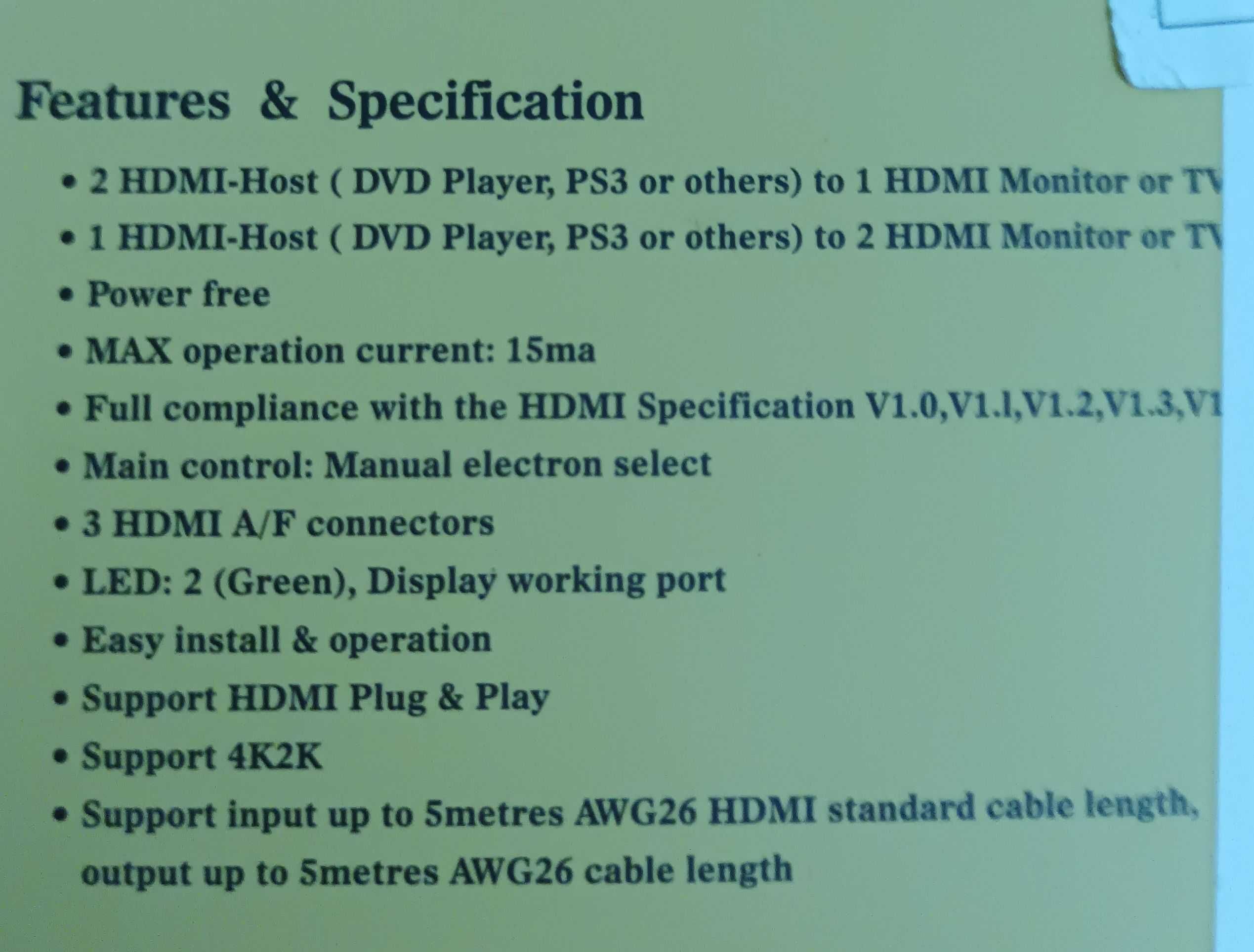 HDMI Gana Aparelho Duplicar Concentrar Portas