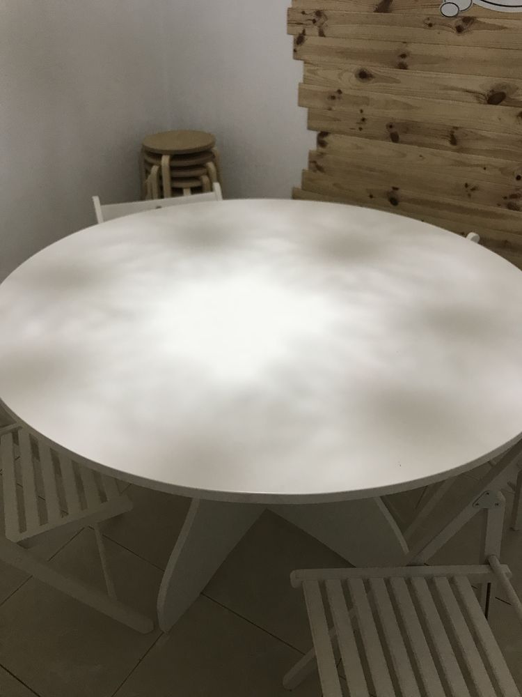 Mesa madeira lacada a branco