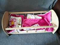Łóżeczko drewniane dla lalki plus nocniczek zabawka