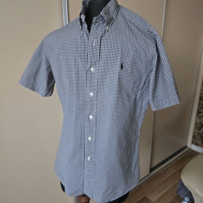 Koszula męska w popitkę, drobną kratke Ralph Lauren  M